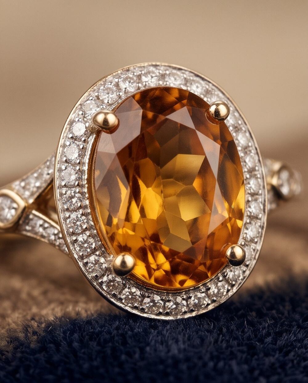 Citrine Cushion Ring in 10K Gold‑Dipped Sterling Silver  Size 7 Signed B